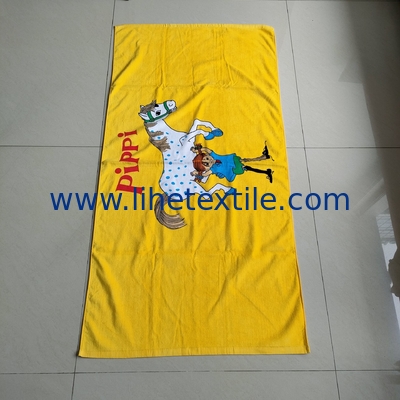 wholesale large 100% cotton summer luxury custom designer print with logo sublimation  kids beach towel