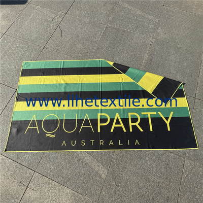 2022 hot sale high quality  light weight printed towel fabric stripe sandfree custom logo waffle beach towel