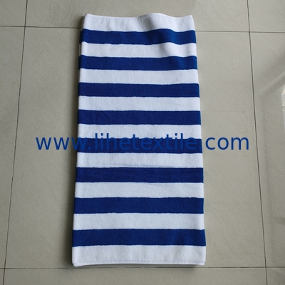 wholesale 100% cotton bath towel sublimation custom designer woven beach towel with logo stripe beach towel