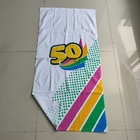 New design light weight summer beach towel with logo custom sublimation white cotton  printed beach towel