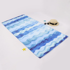 Wholesale microfiber sand free beach towel custom print blue quick dry recycled beach towel