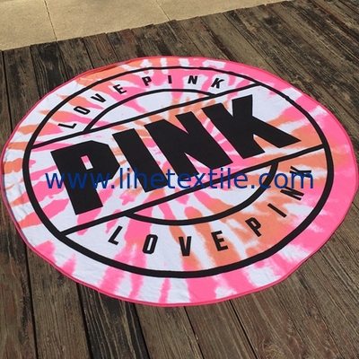 Hot selling fashion circle 200gsm round beach towel accept custom