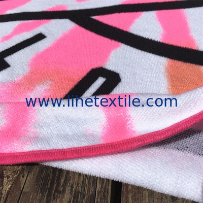 Hot selling fashion circle 200gsm round beach towel accept custom