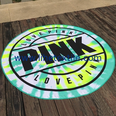 Hot selling fashion circle 200gsm round beach towel accept custom