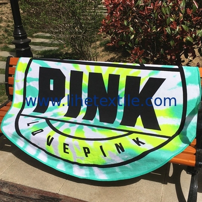 Hot selling fashion circle 200gsm round beach towel accept custom