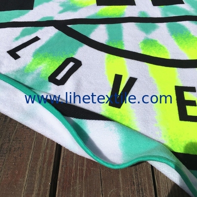 Hot selling fashion circle 200gsm round beach towel accept custom