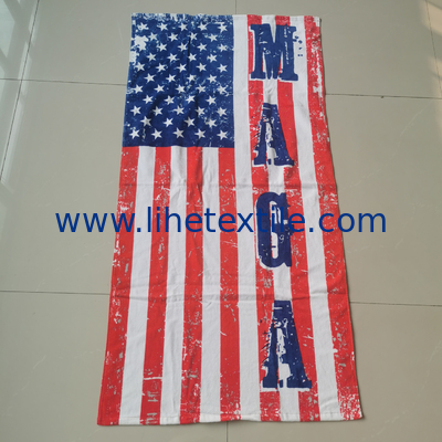 Custom Wholesale Digital Sublimated Printed Logo Sand Free Quick Dry Swimming Pool Cabana Stripe Cotton Beach Towel