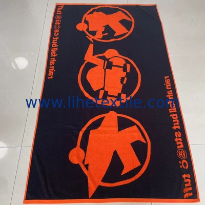 Beach towel 100% cotton terry fabric pool beach towel custom design double side jacquard towel