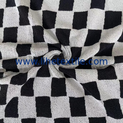 100% Cotton Jacquard Woven Yarn-dyed Checkerboard Bath Towel with logo