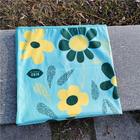 Light Weight Microfiber Double Side Print Green Sunflower Beach Towel