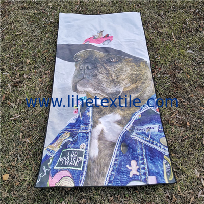 Environmental friendly custom animal photo print sand free  beach towel