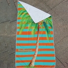 Factory Wholesale Microfiber Custom Orange and Blue Stripe Coconut Printed Beach Towels