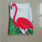 Factory OEM Custom Personalized Logo Flamingo Printed Rectangle Large Oversized Soft Terry Beach Towel