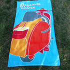 Wholesale multi-color reactive printing summer 100% cotton velour beach Towels custom Logo