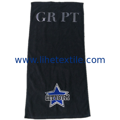 Wholesale 100% cotton face towel black and white custom hand towels with embroidery logo