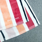 100% cotton fabric with embroidery logo colorful stripe jacquard beach towels