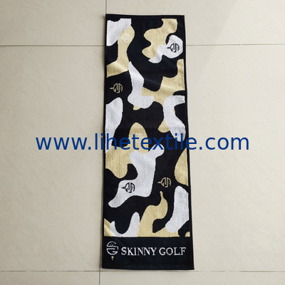 100% Cotton Gym Golf Tricolor Jacquard Customize Cooling Sports Sweat Towel with logo
