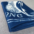 100% Cotton printed customized design logo blue beach towel