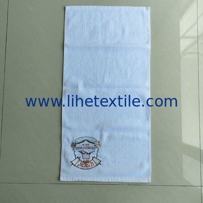 100% Cotton Custom White Gym Sports Fitness Towel with Embroidery Logo