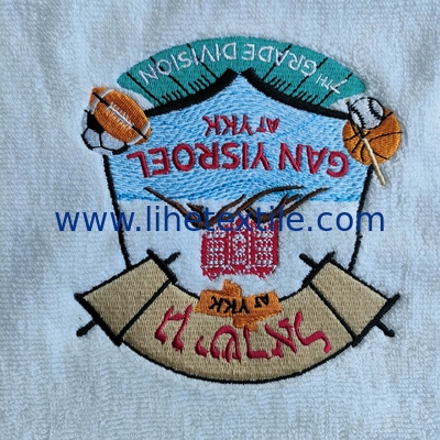 100% Cotton Custom White Gym Sports Fitness Towel with Embroidery Logo