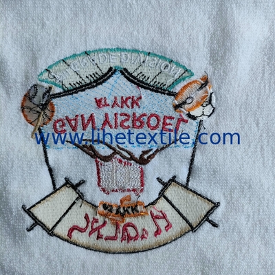 100% Cotton Custom White Gym Sports Fitness Towel with Embroidery Logo