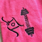 100%cotton fitness sport gym towel with hood zipper pocket logo embroidery small MOQ bench towel