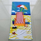 Wholesale stock cheap super soft scenery reactive print customized promotional bath swimming beach towel