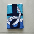 Navy blue microfiber custom sublimation summer large beach towel blue white linen tropical gingham stripe luxury beach t