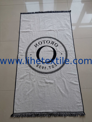 Personalized Custom 100%cotton Woven Jacquard Beach Towel with Logo