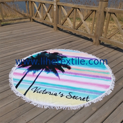 Factory Direct Sale Sand Resistant Beach Towel Coconut tree round Beach Towels