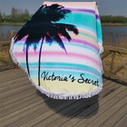 Factory Direct Sale Sand Resistant Beach Towel Coconut tree round Beach Towels