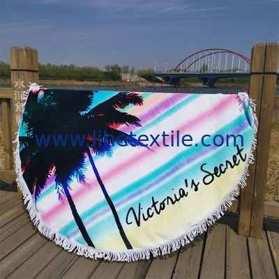 Factory Direct Sale Sand Resistant Beach Towel Coconut tree round Beach Towels