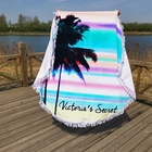 Factory Direct Sale Sand Resistant Beach Towel Coconut tree round Beach Towels