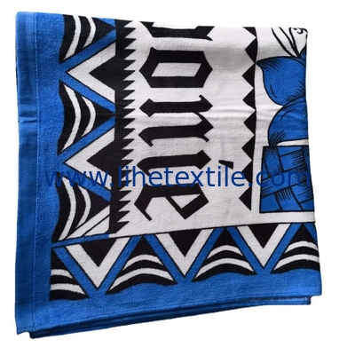 Wholesale custom 100% cotton large printed luxury designer beach towel