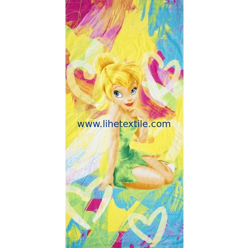 For Kids Custom logo Digital Reactive Printing Terry Cotton Character Cartoon Bath Beach Towel