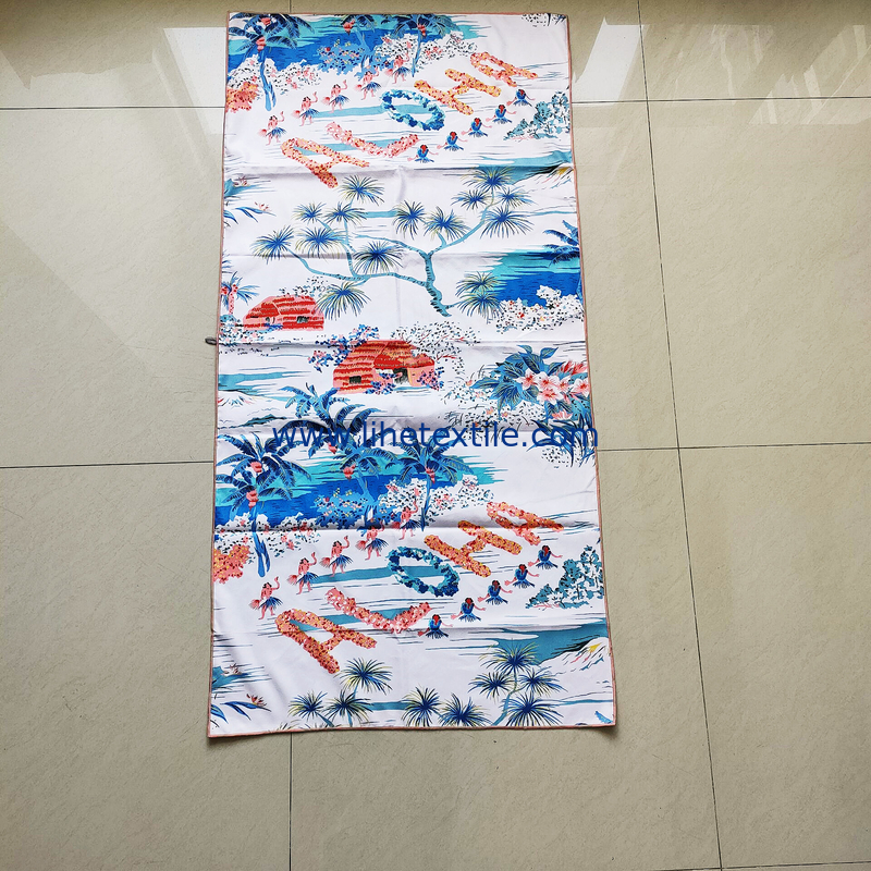 RPET Recycled Suede 2 Side Printed Quick Dry Sand Free Custom Microfiber Beach Towel