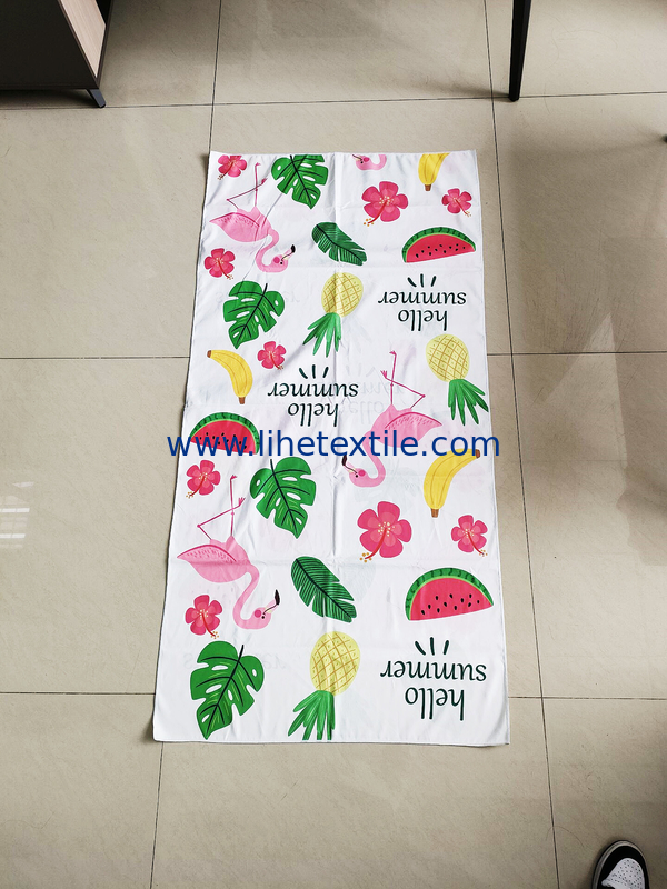 Environmental Friendly Microfiber Suede Custom Flamingo Printed Summer Beach Towel Soft Lightweight Sand Free Beach Towe