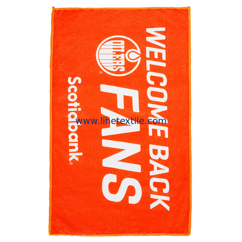Factory Low MOQ Microfiber Custom orange and white Printed Customized Logo Light Weight Sand Free Beach Towels