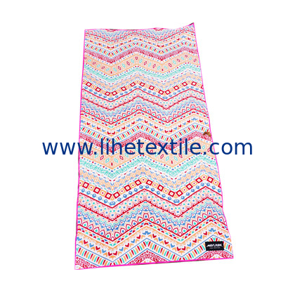 Small MOQ large microfiber soft luxury sand free beach towels with logo custom print microfiber waffle beach towel