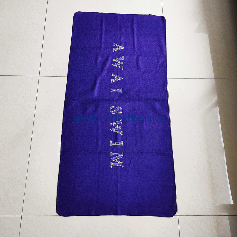 Factory Wholesale Microfiber Sand free purple Beach Towel Custom Logo and flower Double Side printed  Microfiber Ant Bea