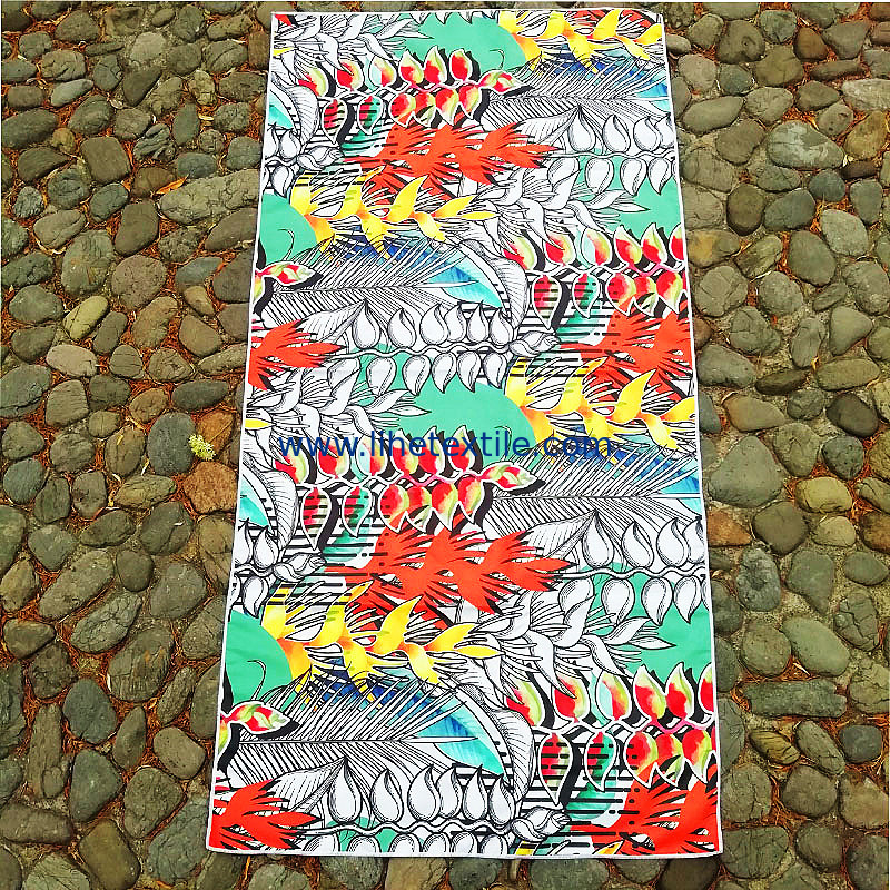Wholesale Custom Hawaii  High Quality Suede Microfiber Two Side Double Printed Beach Towel Quick Dry Beach towel