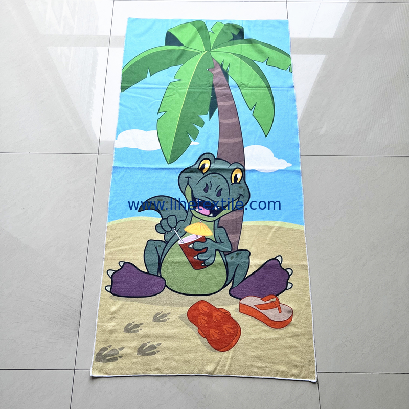 Best selling microfiber printed beach towel soft beach towel Terry beach towel with frog
