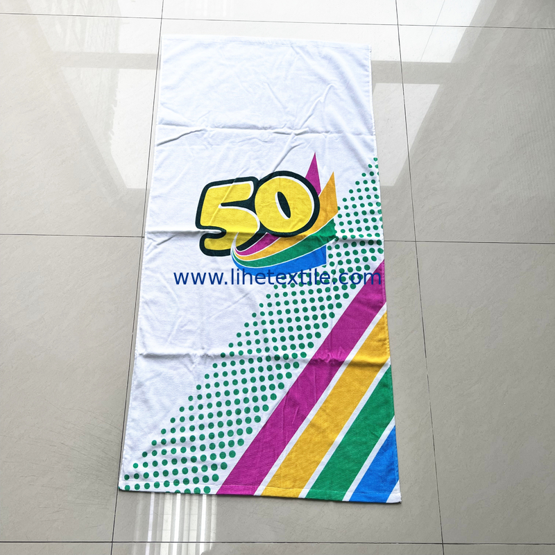 100% Cotton recycled organic oversized beach towels with logo custom print