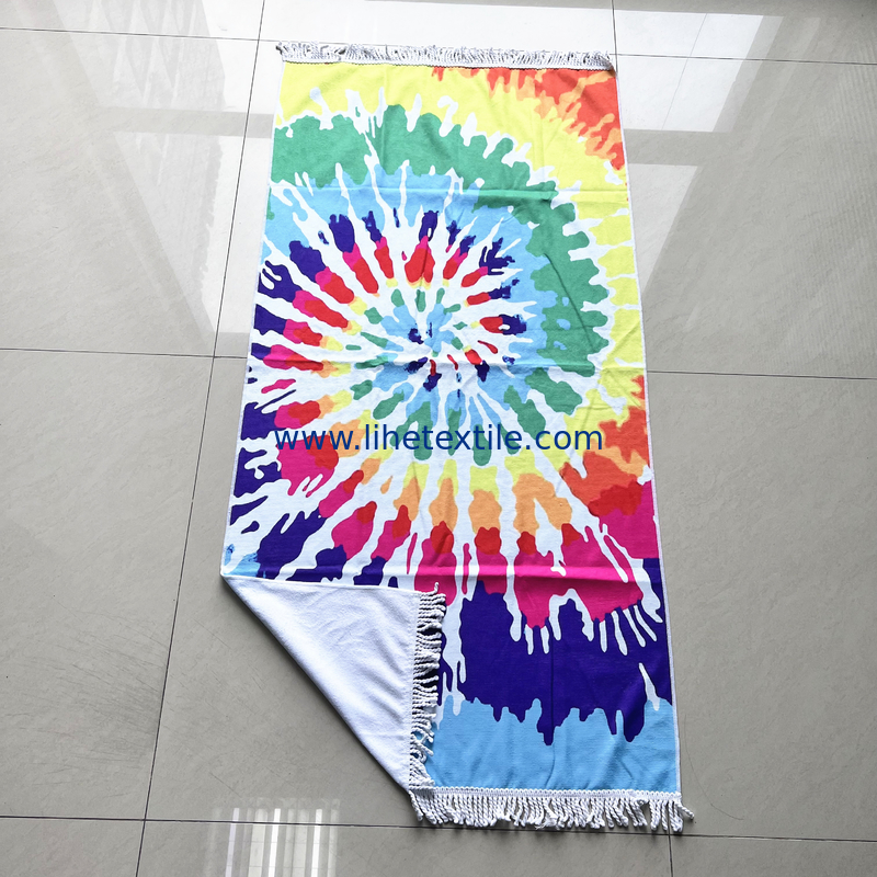sublimation thick beach towels thin organic cotton terry beach towel fluffy rainbows beach towels with tassels