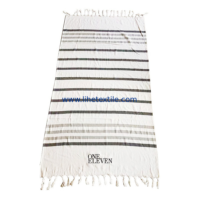 Custom Logo Soft Towels 100% Turkey Cotton Luxury OEM Set Wholesale High Quality Embroidered Sand Free Turkish Beach Tow