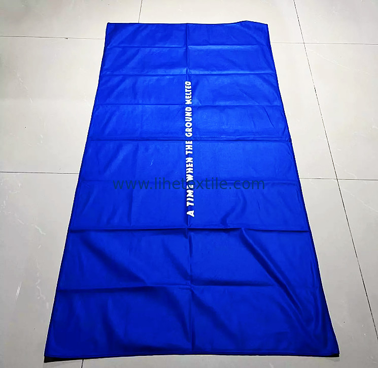 Wholesale extra large microfibre beach towel digital printing sand free blue microfiber suede double side printed beach