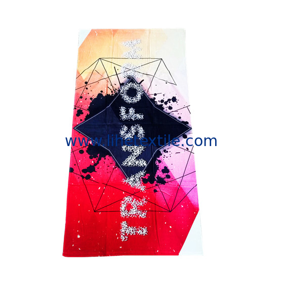 Wholesale custom pure cotton beach towels beach bath 100% cotton sand free  thin organic cotton terry beach towel