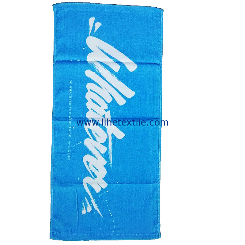 Factory OEM custom personalized logo reactive printed beach towels bath 100% cotton sublimation beach towels for sports