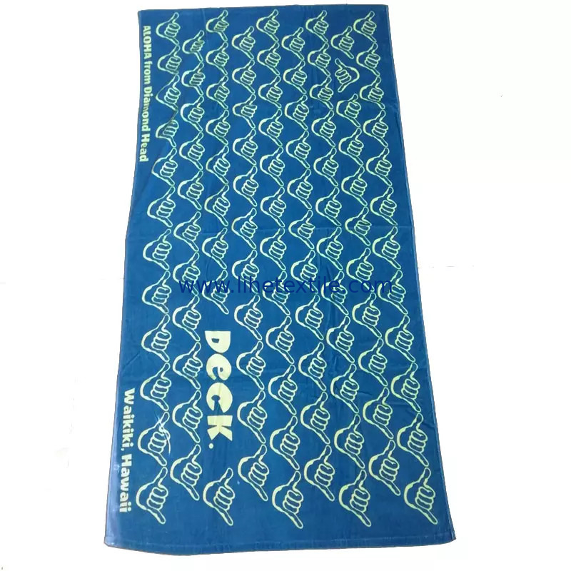 New arrival water absorption cheap wholesale 100% cotton beach towels with logo custom print cotton beach towel one colo
