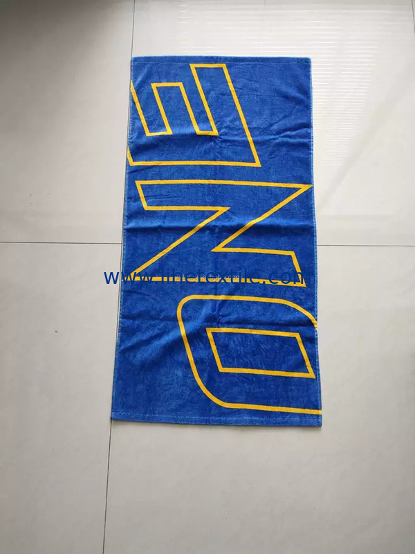 High quality organic cotton terry beach towel printed good water absorption beach towel